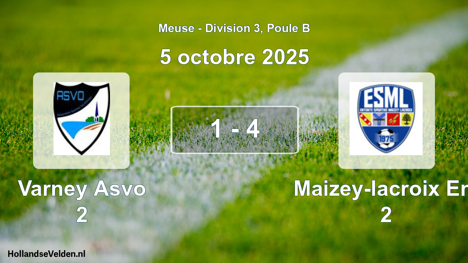 Gespeelde wedstrijd: Varney Asvo 2 - Maizey-lacroix Ent 2 1 - 4 (5 oktober 2025)