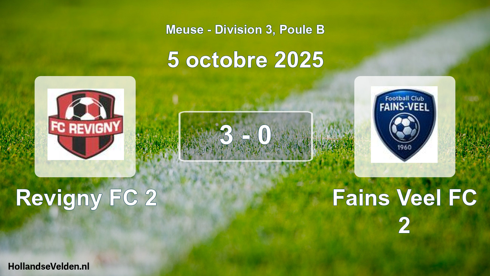Match joué: Revigny FC 2 - Fains Veel FC 2 3 - 0 (5 octobre 2025)