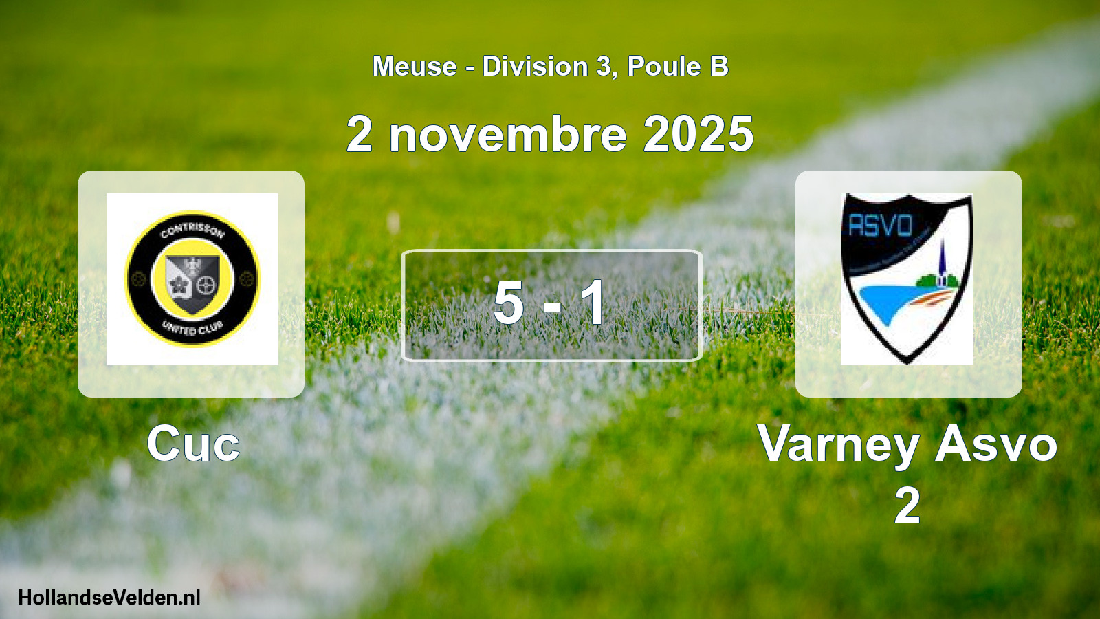 Gespeelde wedstrijd: Cuc - Varney Asvo 2 5 - 1 (2 november 2025)