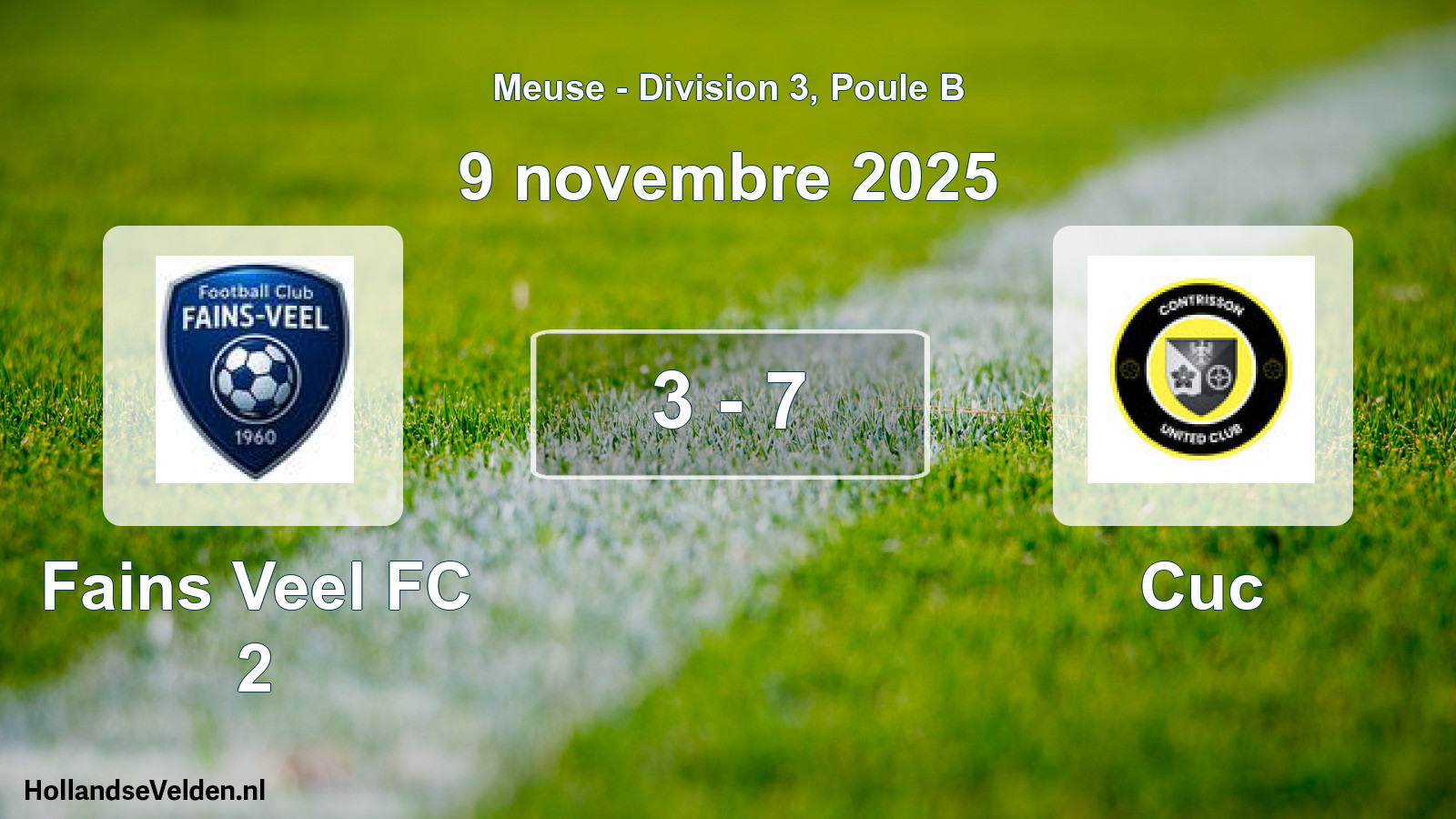 Match joué: Fains Veel FC 2 - Cuc 3 - 7 (9 novembre 2025)