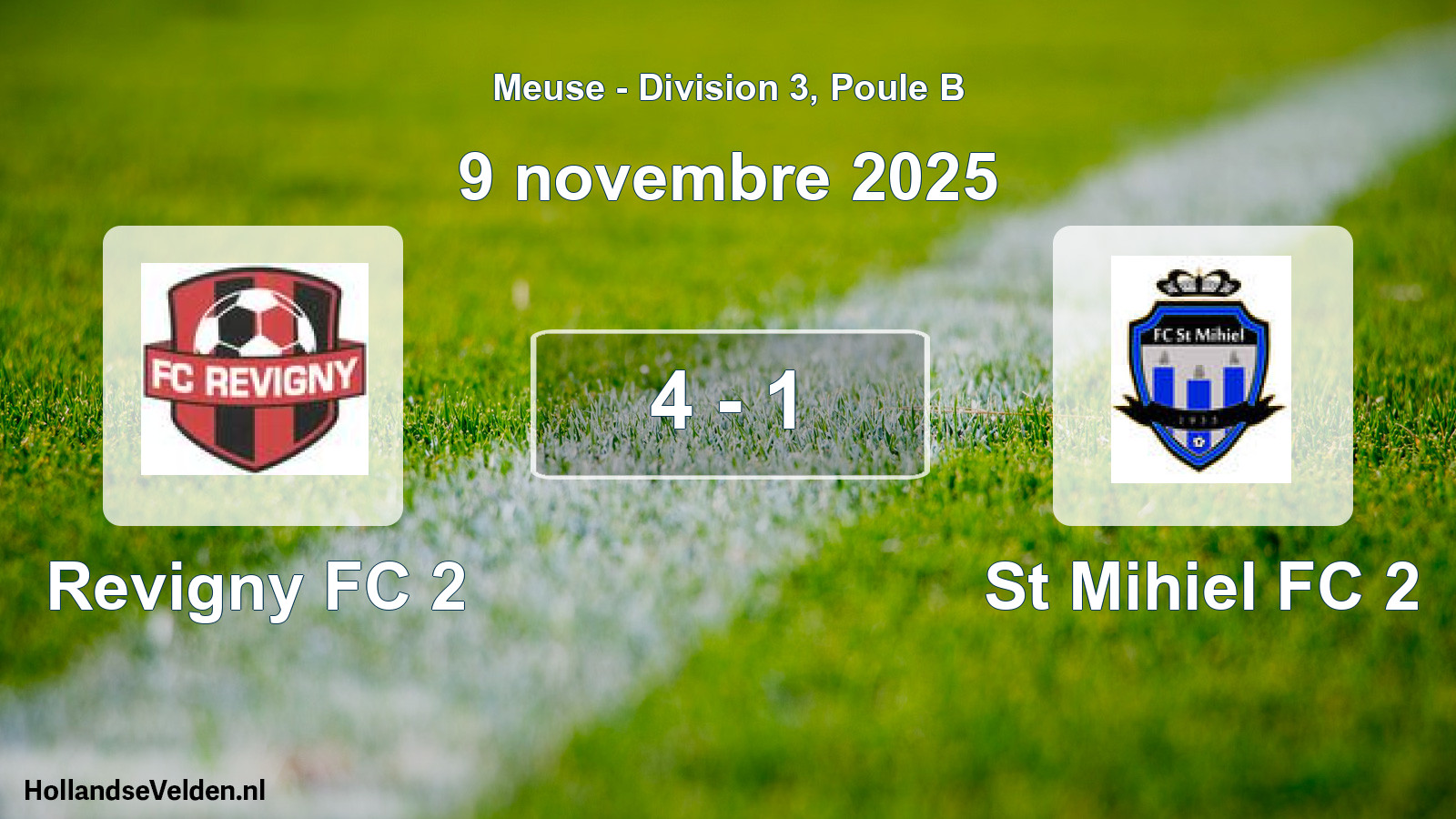 Match joué: Revigny FC 2 - St Mihiel FC 2 4 - 1 (9 novembre 2025)