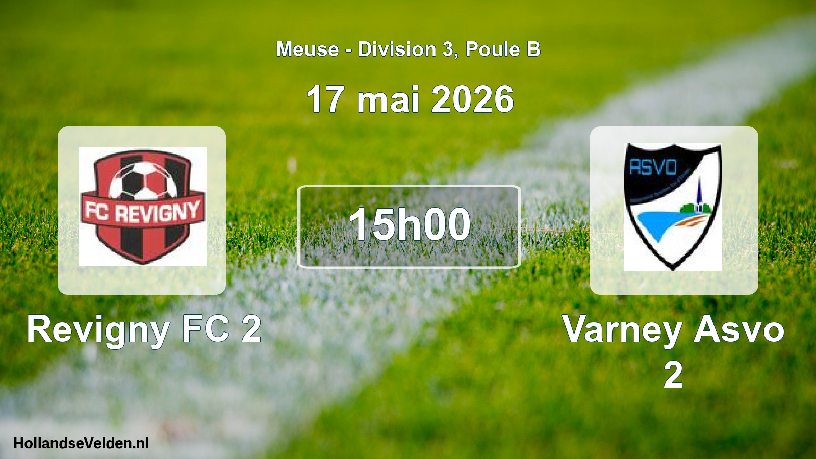 Match programmé: Revigny FC 2 - Varney Asvo 2 (17 mai 2026)