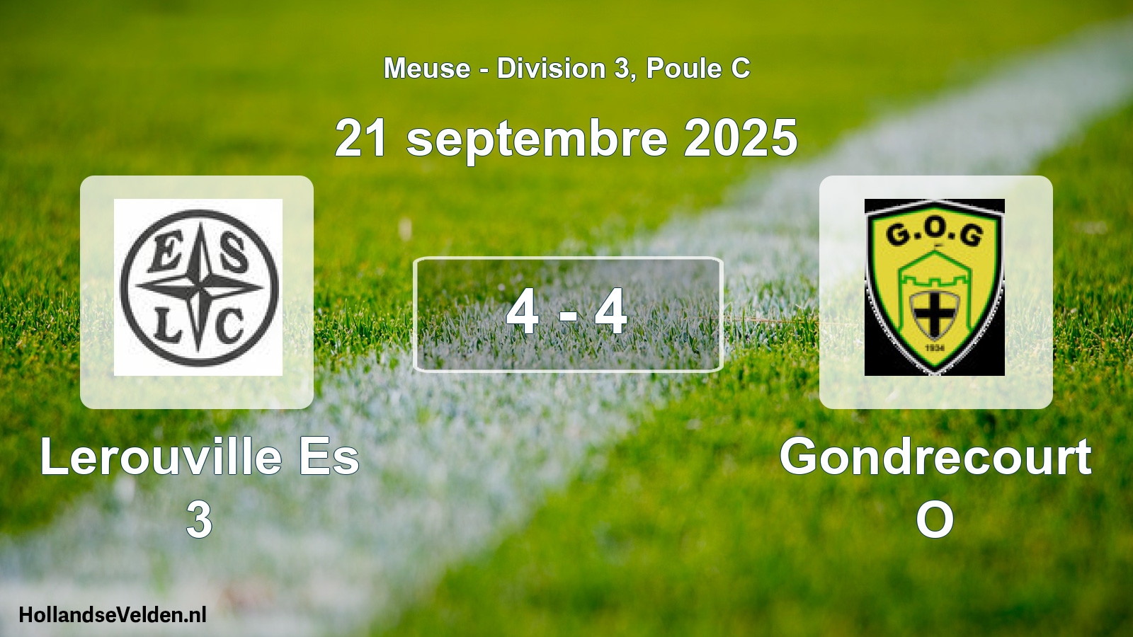 Match joué: Lerouville Es 3 - Gondrecourt O 4 - 4 (21 septembre 2025)