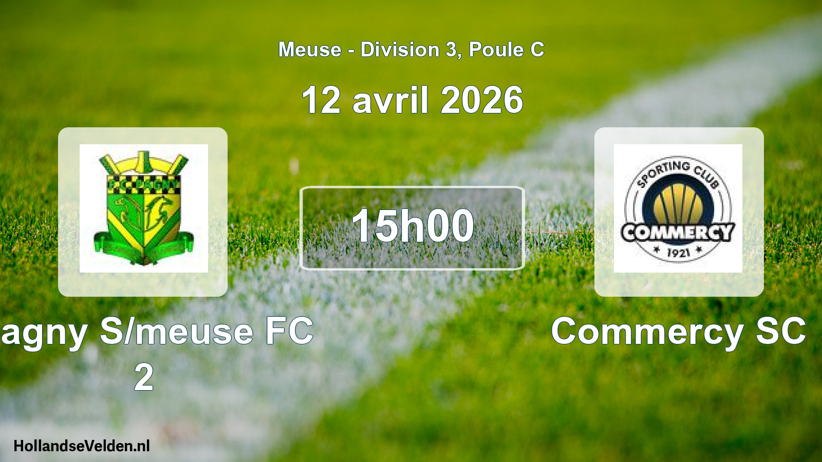 Match programmé: Pagny S/meuse FC 2 - Commercy SC (12 avril 2026)