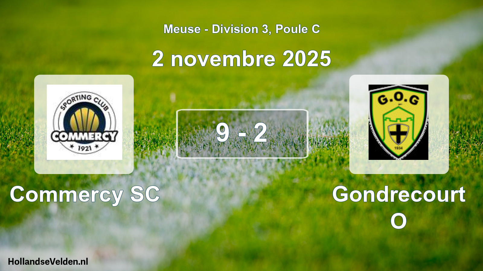 Match joué: Commercy SC - Gondrecourt O 9 - 2 (2 novembre 2025)