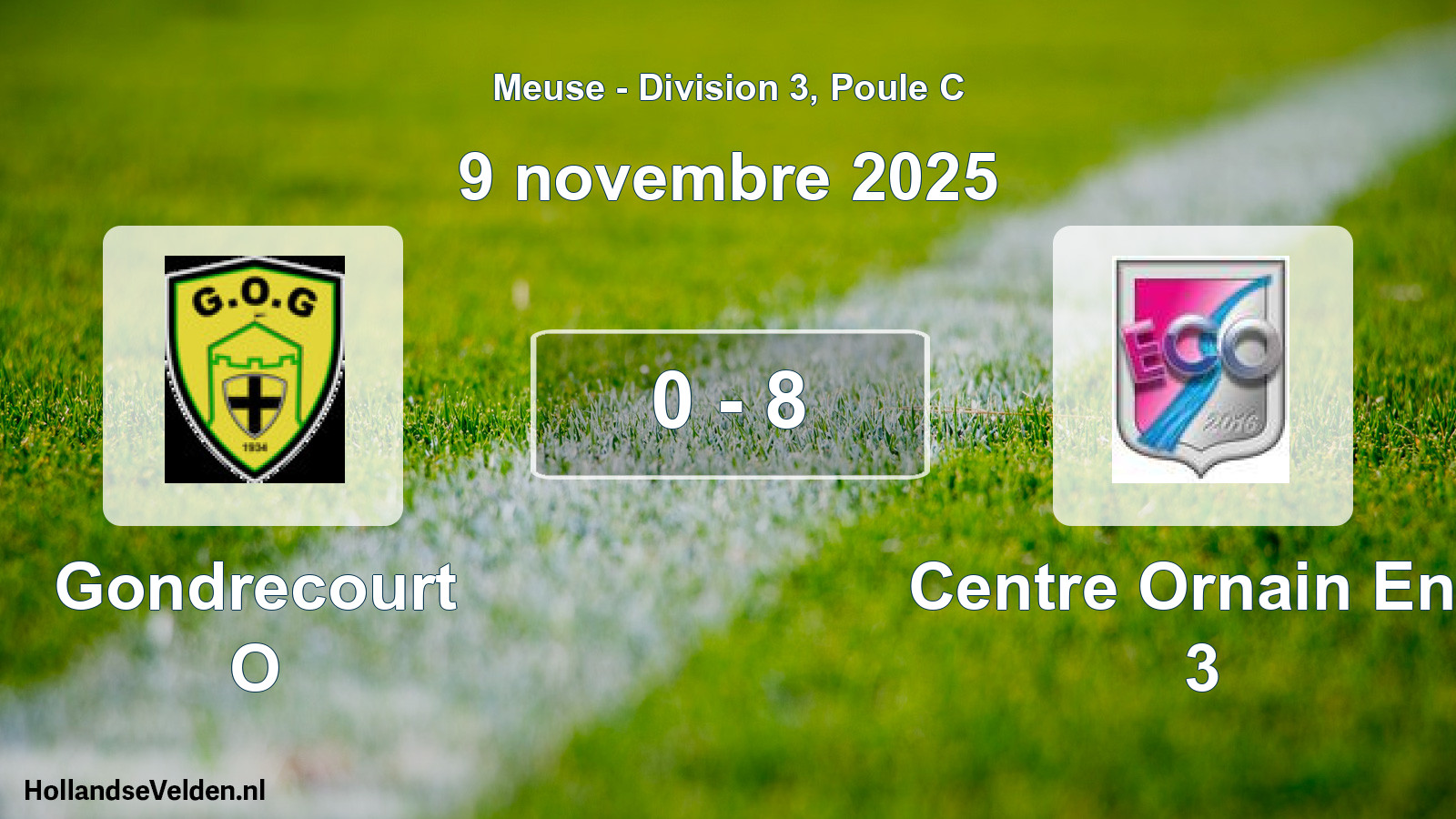 Match joué: Gondrecourt O - Centre Ornain Ent. 3 0 - 8 (9 novembre 2025)