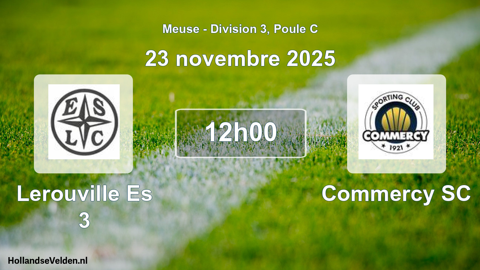 Match programmé: Lerouville Es 3 - Commercy SC (23 novembre 2025)