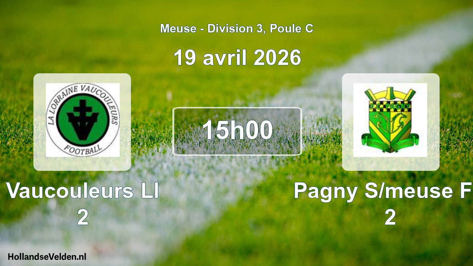 Match programmé: Vaucouleurs Ll 2 - Pagny S/meuse FC 2 (19 avril 2026)