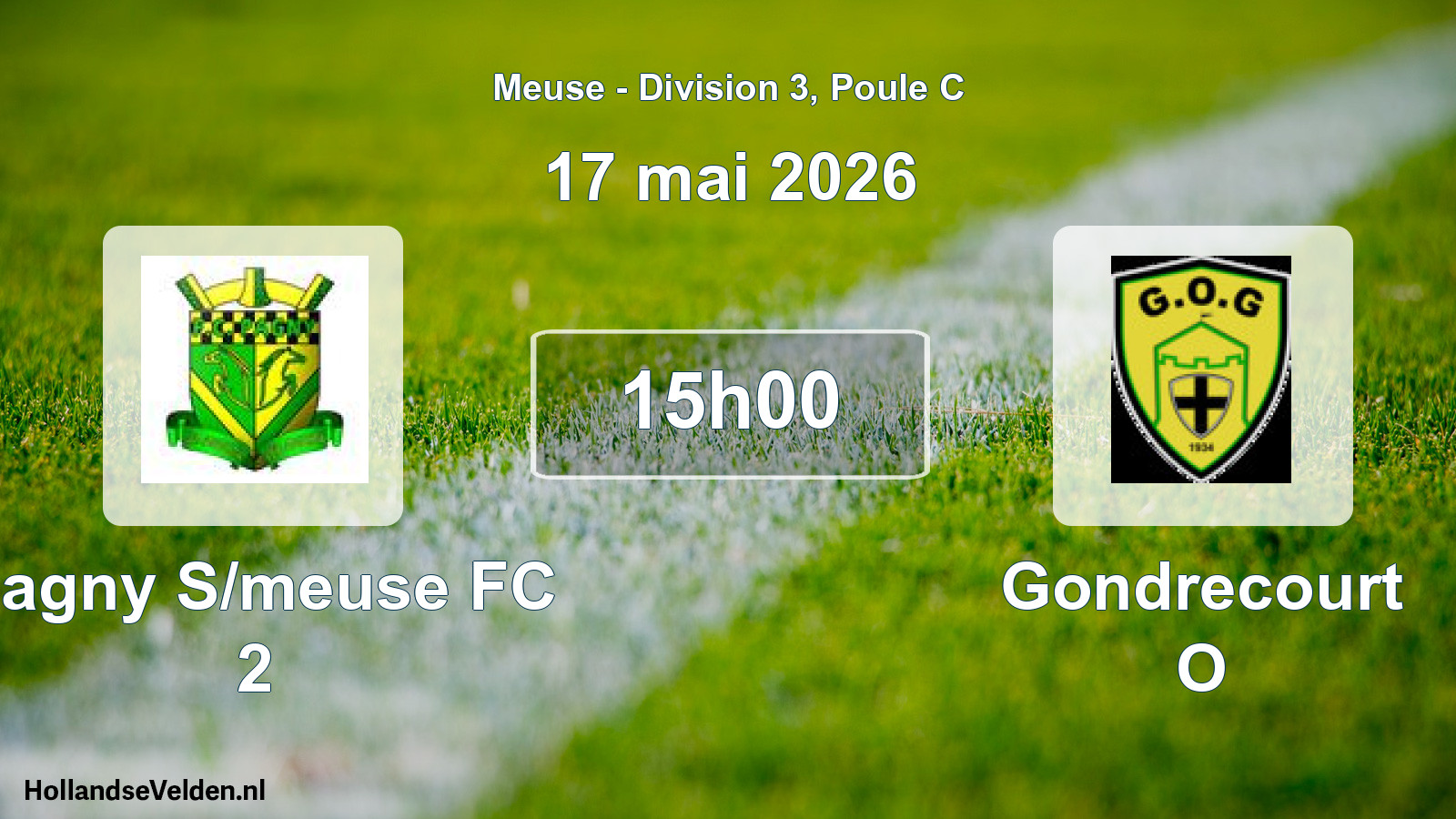 Match programmé: Pagny S/meuse FC 2 - Gondrecourt O (17 mai 2026)