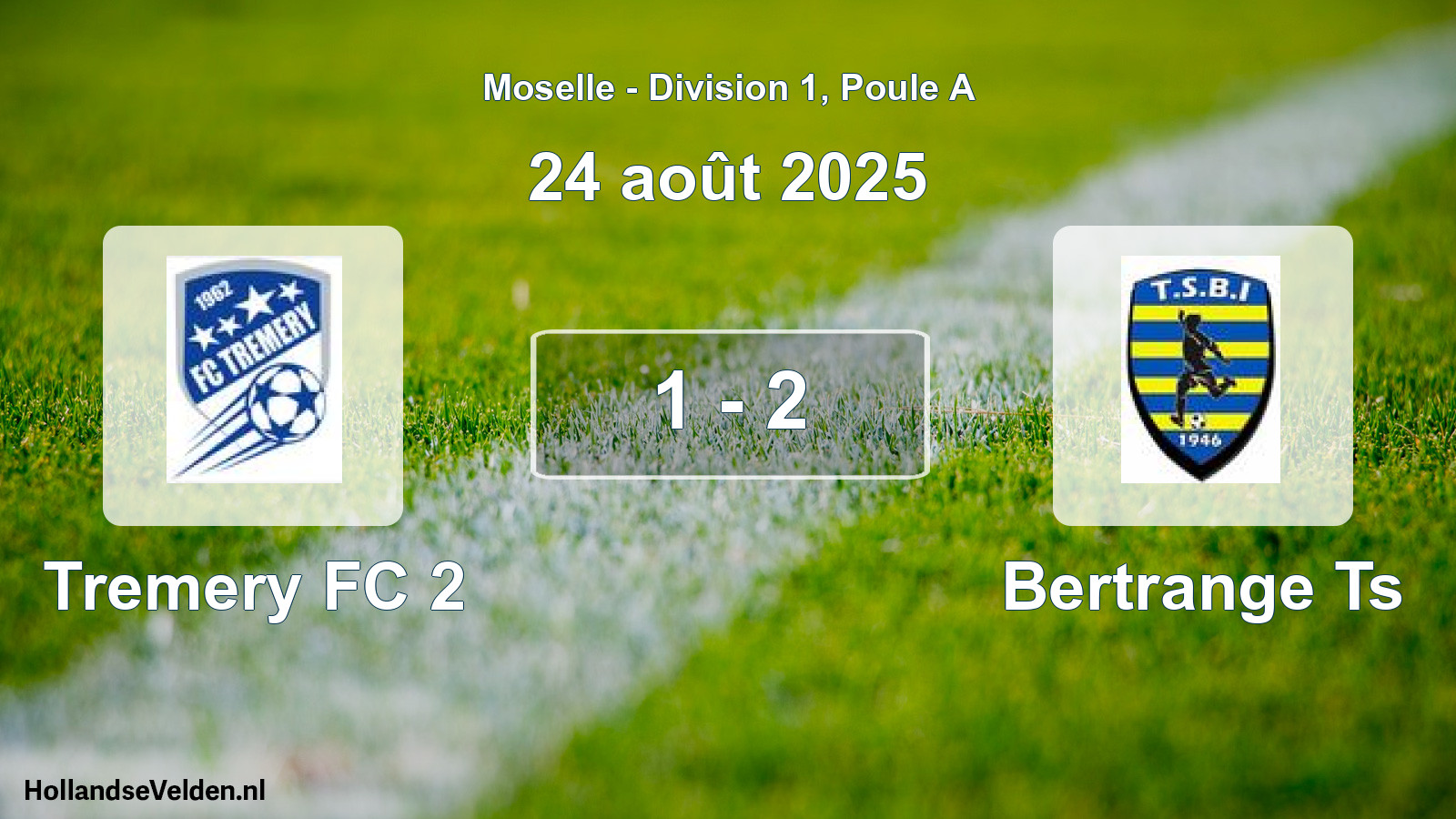 Match joué: Tremery FC 2 - Bertrange Ts 1 - 2 (24 août 2025)