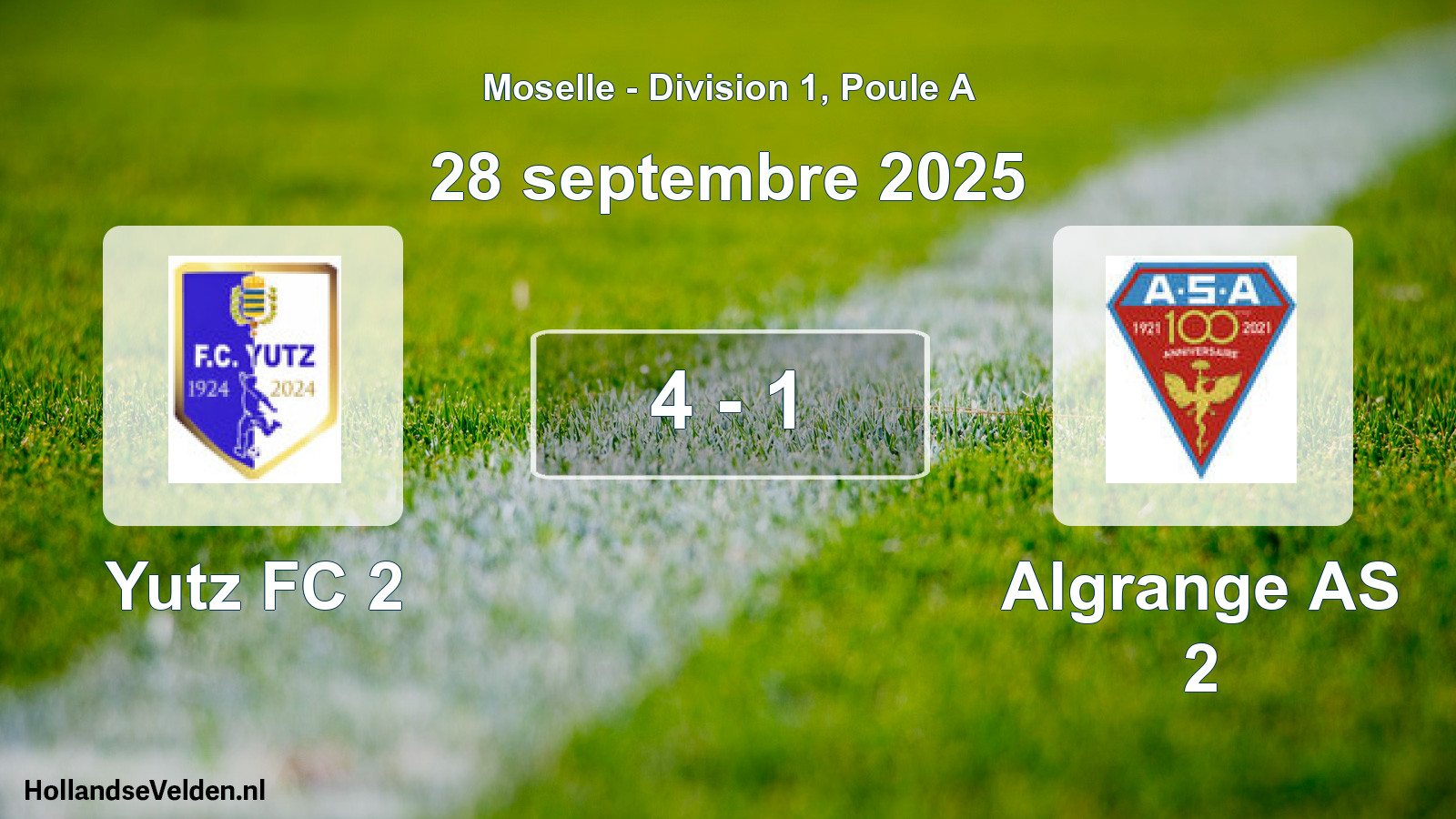 Match joué: Yutz FC 2 - Algrange AS 2 4 - 1 (28 septembre 2025)