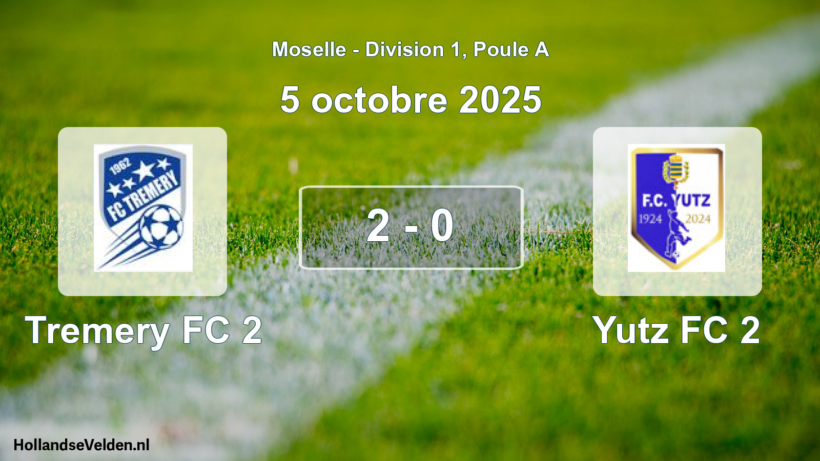Total number of matches played: Tremery FC 2 - Yutz FC 2 2 - 0 (5 October 2025)