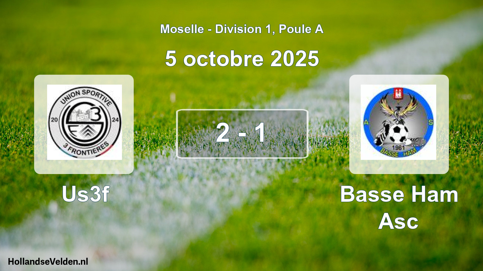 Total number of matches played: Us3f - Basse Ham Asc 2 - 1 (5 October 2025)