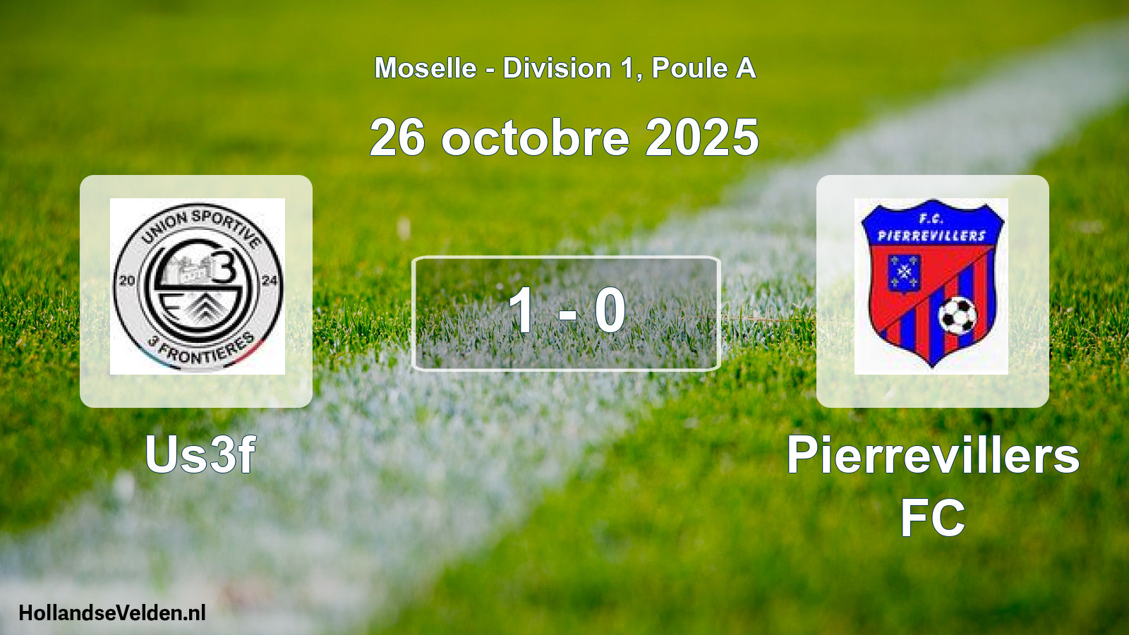 Match joué: Us3f - Pierrevillers FC 1 - 0 (26 octobre 2025)