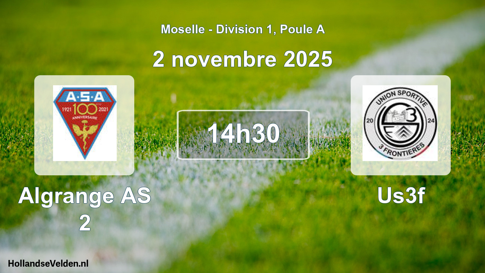 Scheduled Match: Algrange AS 2 - Us3f (2 November 2025)