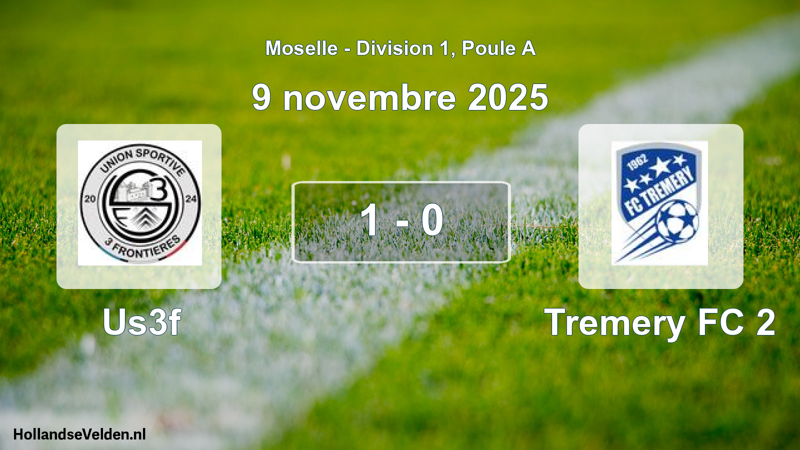 Total number of matches played: Us3f - Tremery FC 2 1 - 0 (9 November 2025)