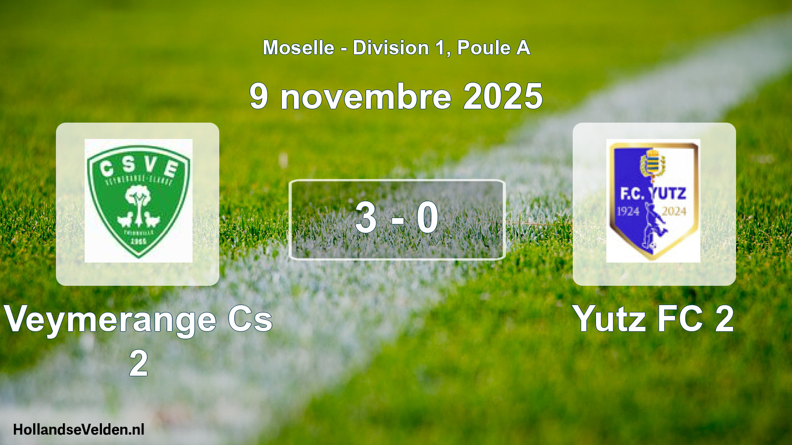 Total number of matches played: Veymerange Cs 2 - Yutz FC 2 3 - 0 (9 November 2025)