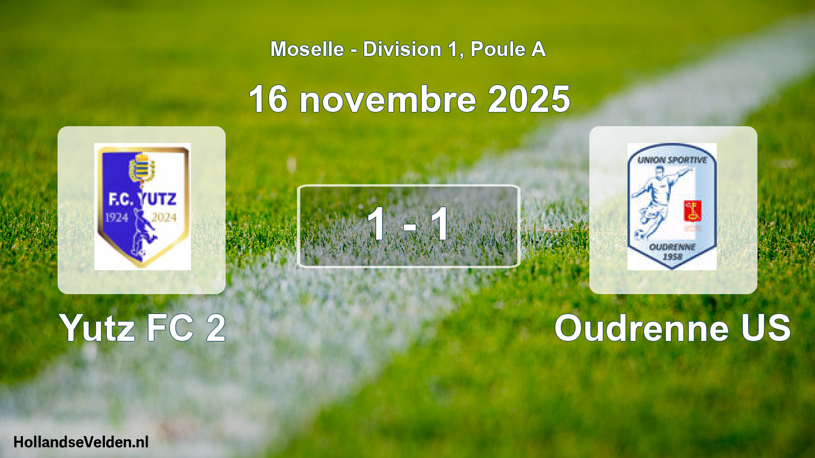 Match joué: Yutz FC 2 - Oudrenne US 1 - 1 (16 novembre 2025)