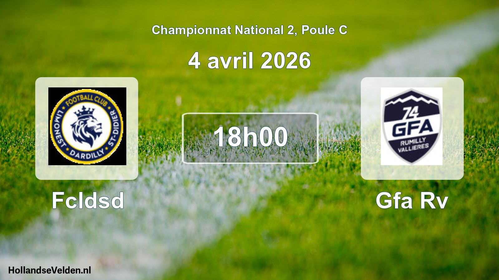 Geplande wedstrijd: Fcldsd - Gfa Rv (4 avril 2026)