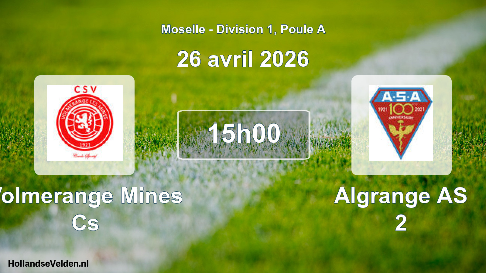 Scheduled Match: Volmerange Mines Cs - Algrange AS 2 (26 April 2026)