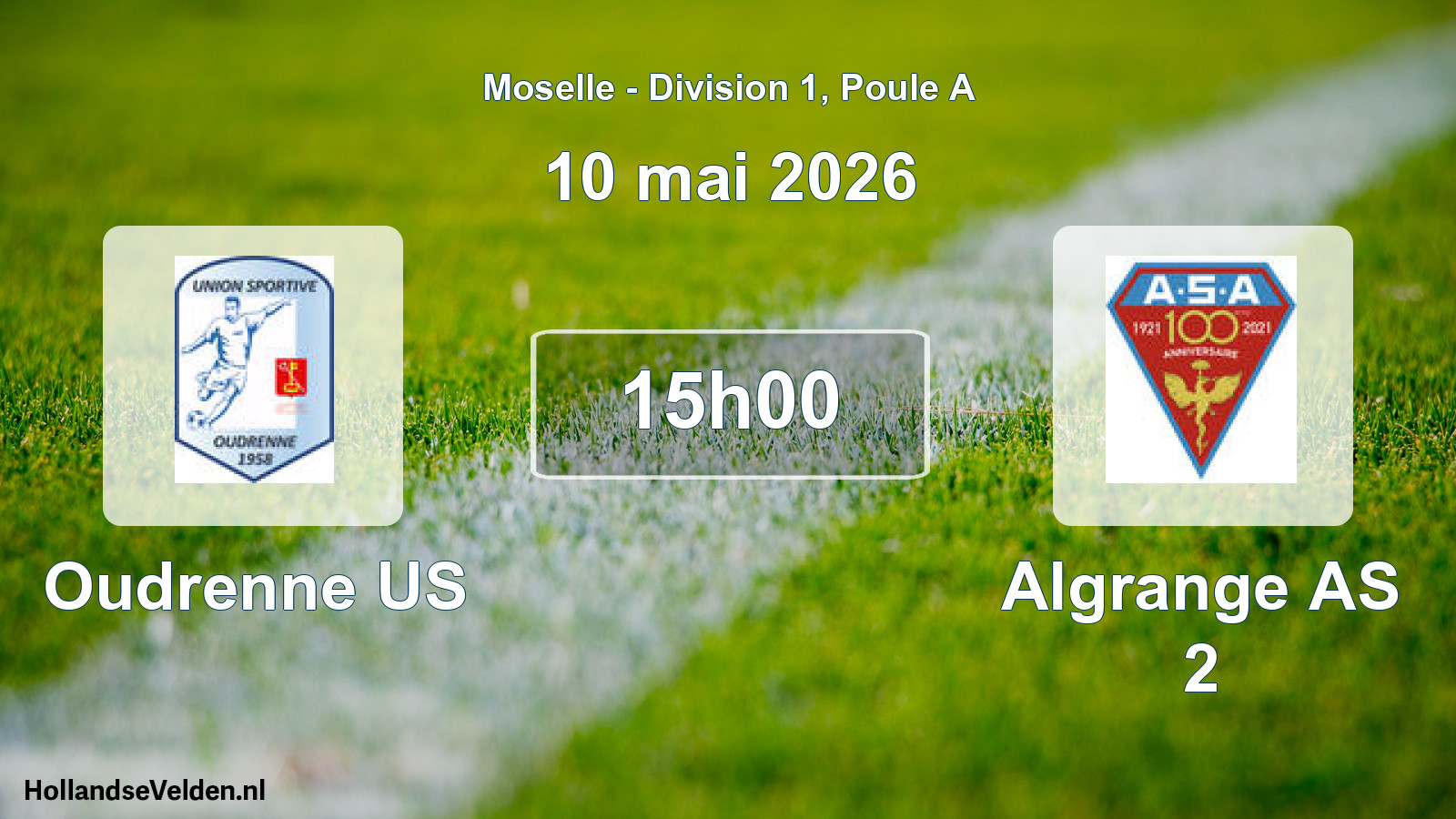 Match programmé: Oudrenne US - Algrange AS 2 (10 mai 2026)