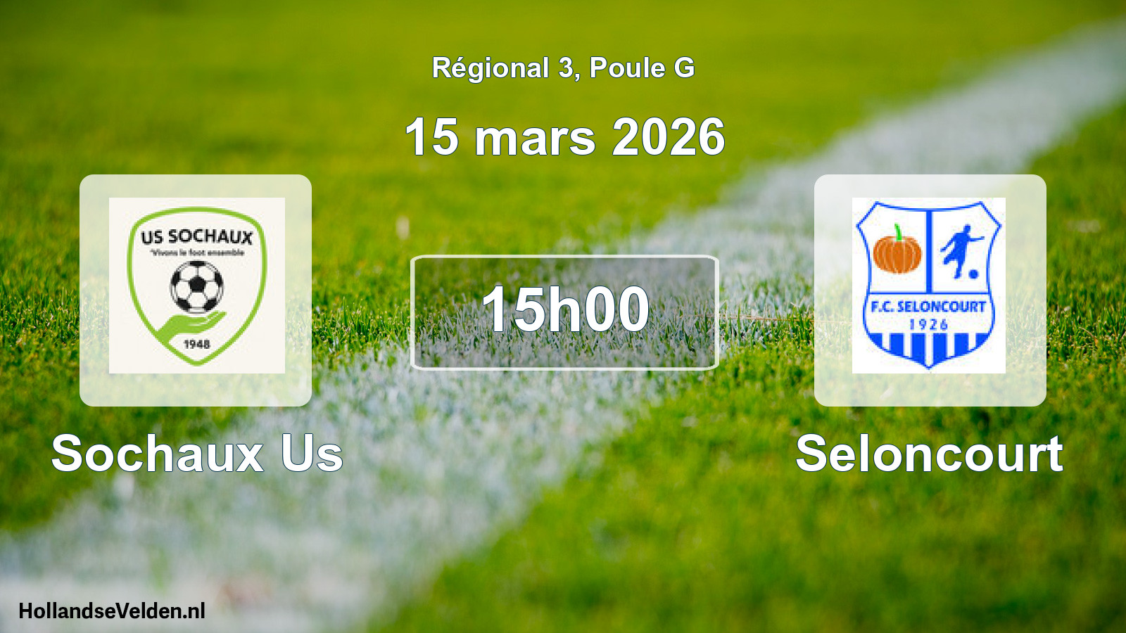 Geplande wedstrijd: Sochaux Us - Seloncourt (15 maart 2026)