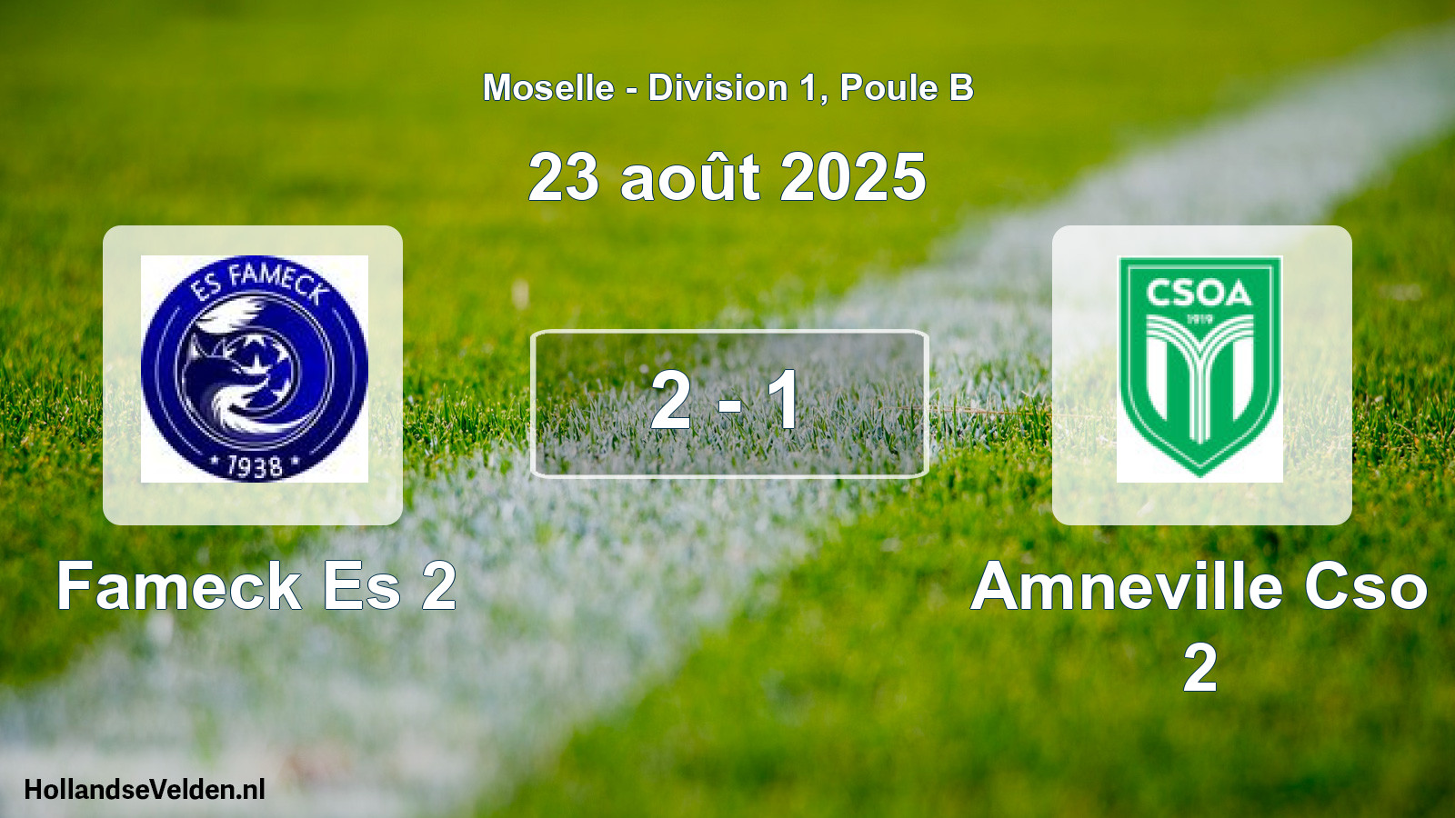 Match joué: Fameck Es 2 - Amneville Cso 2 2 - 1 (23 août 2025)