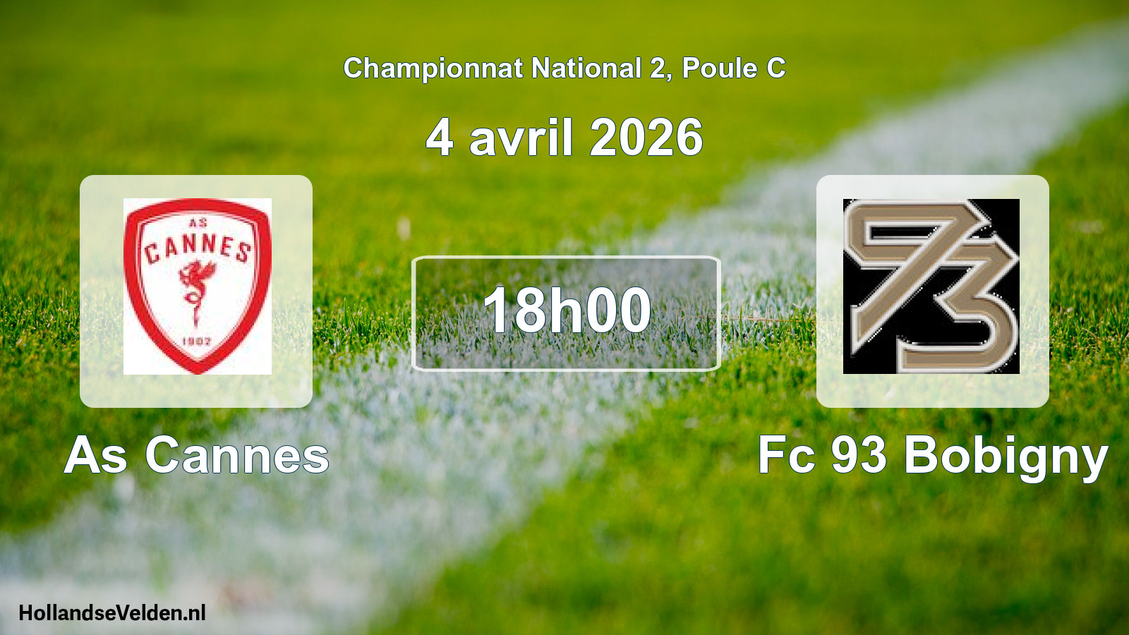 Geplande wedstrijd: As Cannes - Fc 93 Bobigny (4 avril 2026)