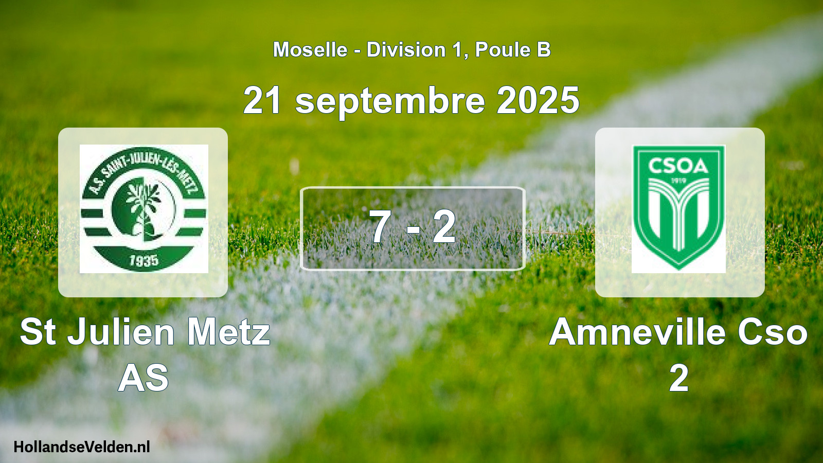 Match joué: St Julien Metz AS - Amneville Cso 2 7 - 2 (21 septembre 2025)