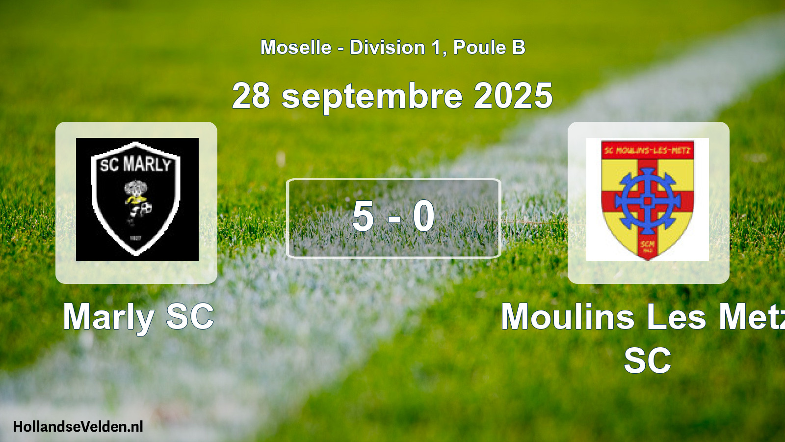 Match joué: Marly SC - Moulins Les Metz SC 5 - 0 (28 septembre 2025)