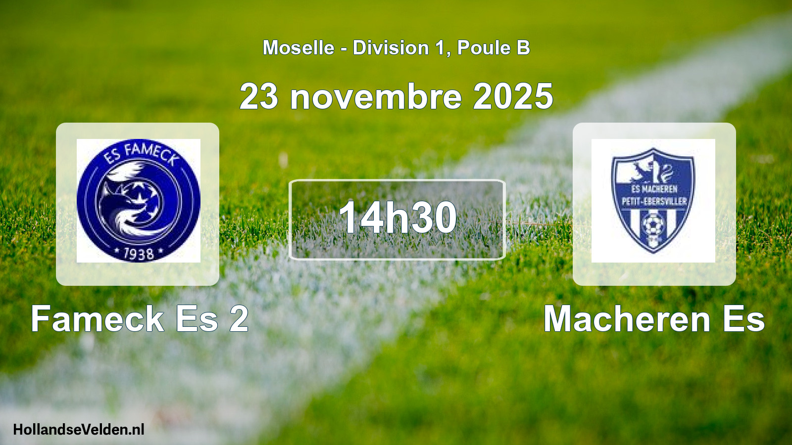 Match programmé: Fameck Es 2 - Macheren Es (23 novembre 2025)