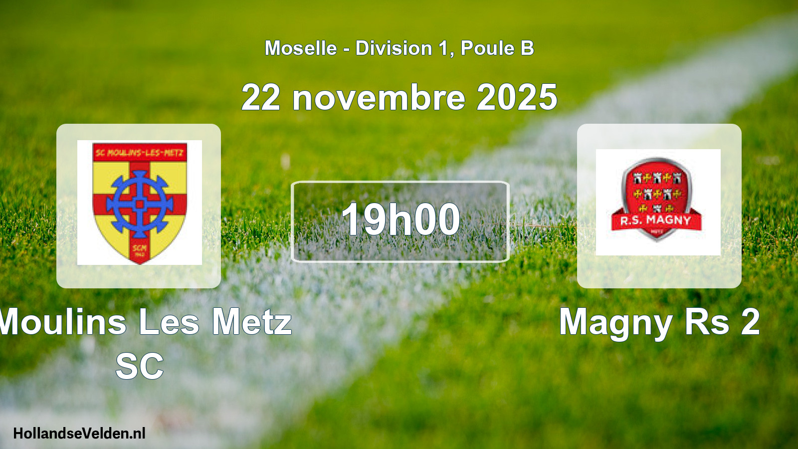 Match programmé: Moulins Les Metz SC - Magny Rs 2 (23 novembre 2025)