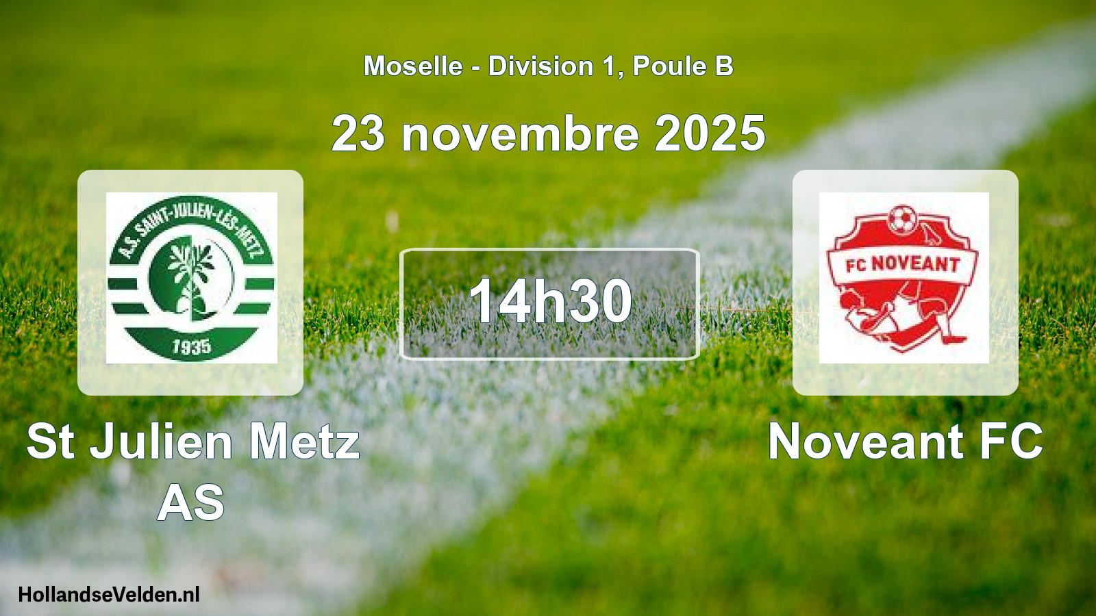 Match programmé: St Julien Metz AS - Noveant FC (23 novembre 2025)