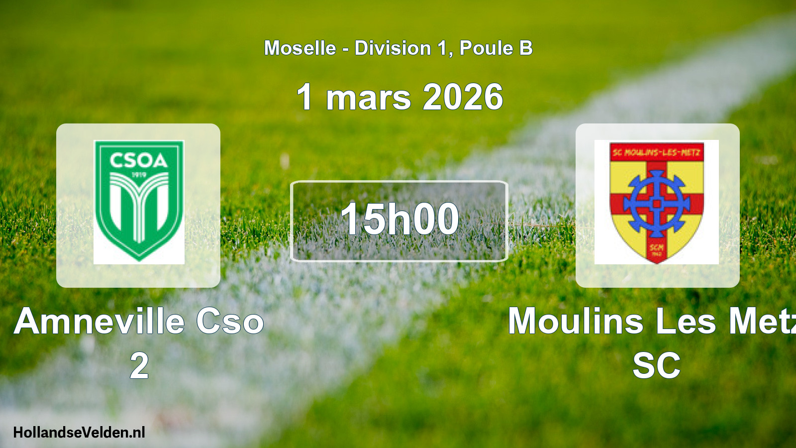 Match programmé: Amneville Cso 2 - Moulins Les Metz SC (1 mars 2026)