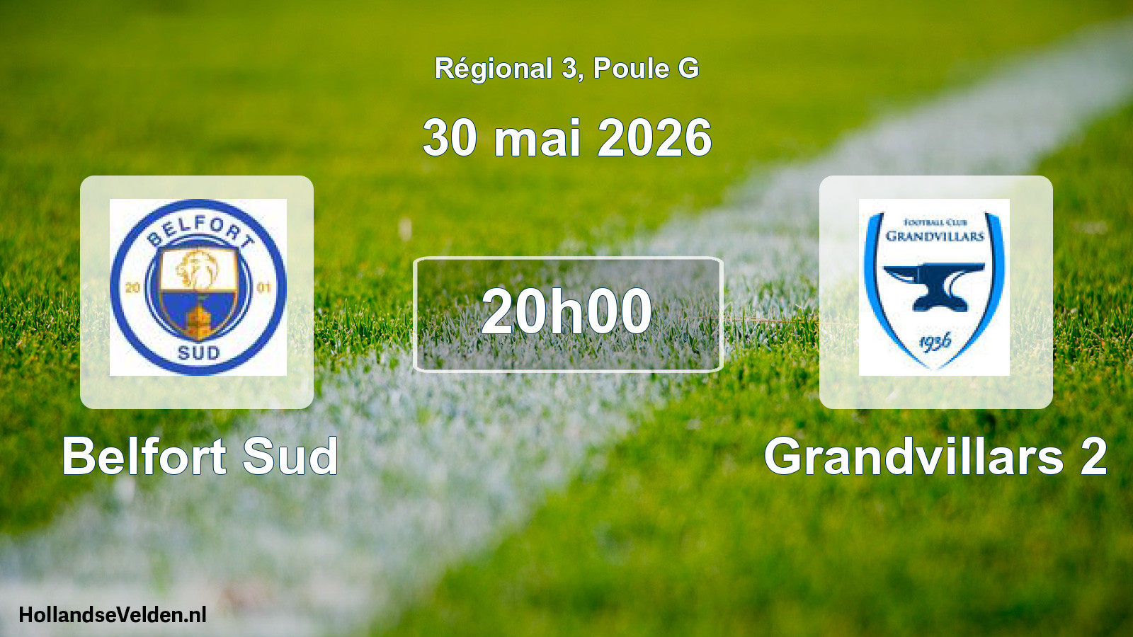 Geplande wedstrijd: Belfort Sud - Grandvillars 2 (30 mai 2026)