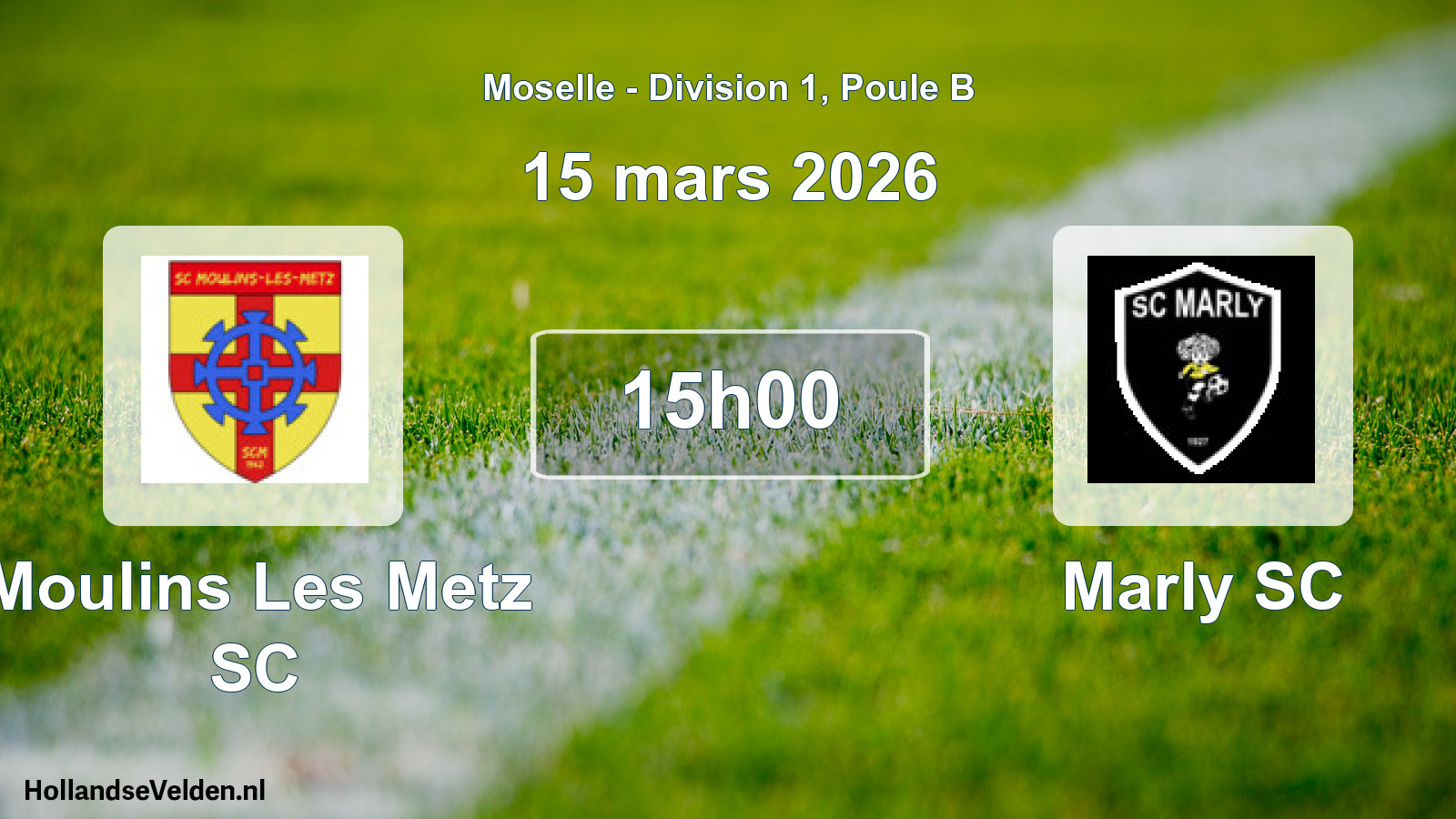 Match programmé: Moulins Les Metz SC - Marly SC (15 mars 2026)