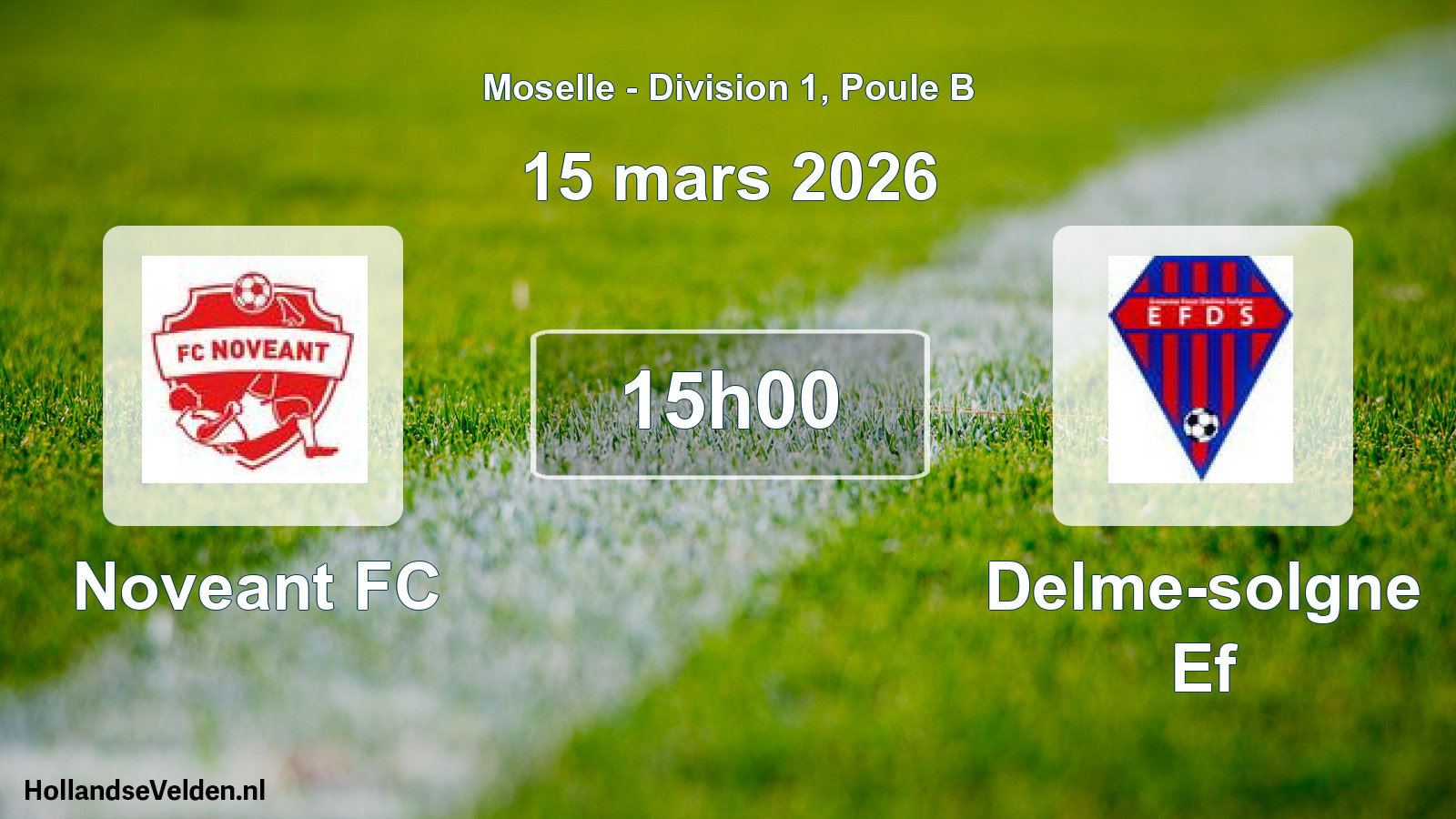 Match programmé: Noveant FC - Delme-solgne Ef (15 mars 2026)