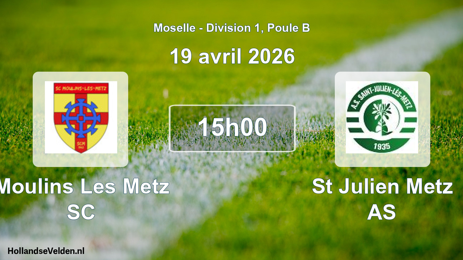 Match programmé: Moulins Les Metz SC - St Julien Metz AS (19 avril 2026)