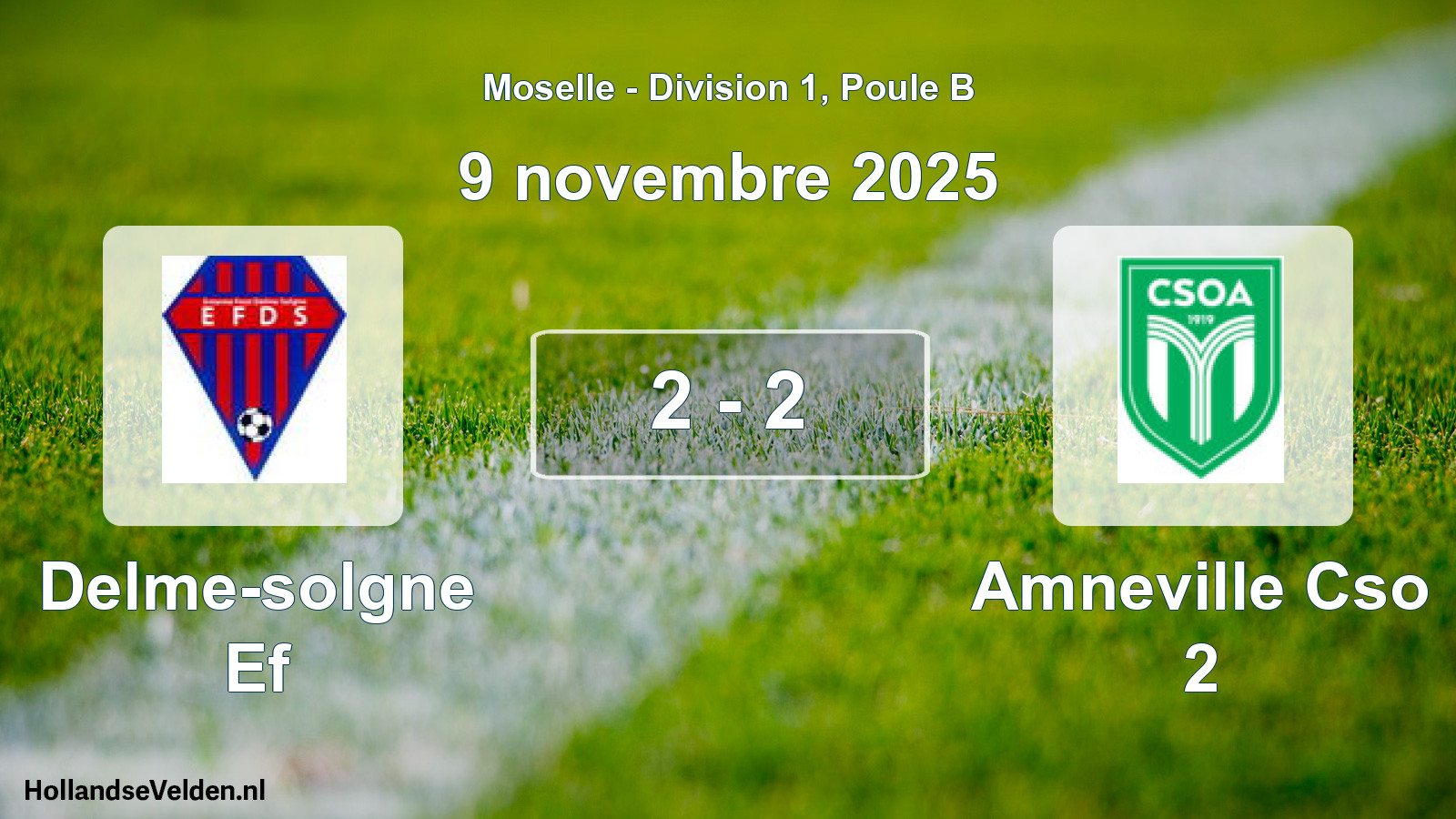 Match joué: Delme-solgne Ef - Amneville Cso 2 2 - 2 (9 novembre 2025)