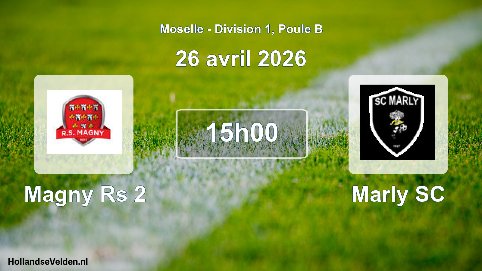 Match programmé: Magny Rs 2 - Marly SC (26 avril 2026)