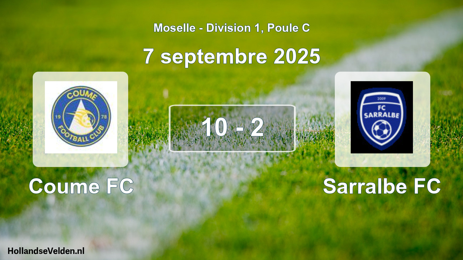 Gespeelde wedstrijd: Coume FC - Sarralbe FC 10 - 2 (7 september 2025)