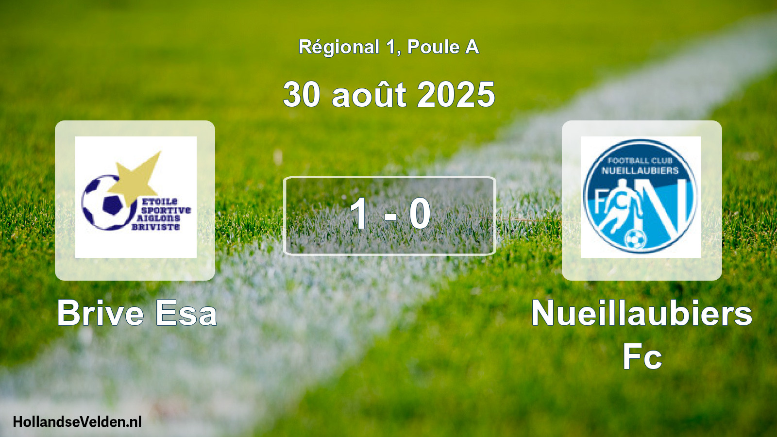 Gespeelde wedstrijd: Brive Esa - Nueillaubiers Fc 1 - 0 (30 août 2025)