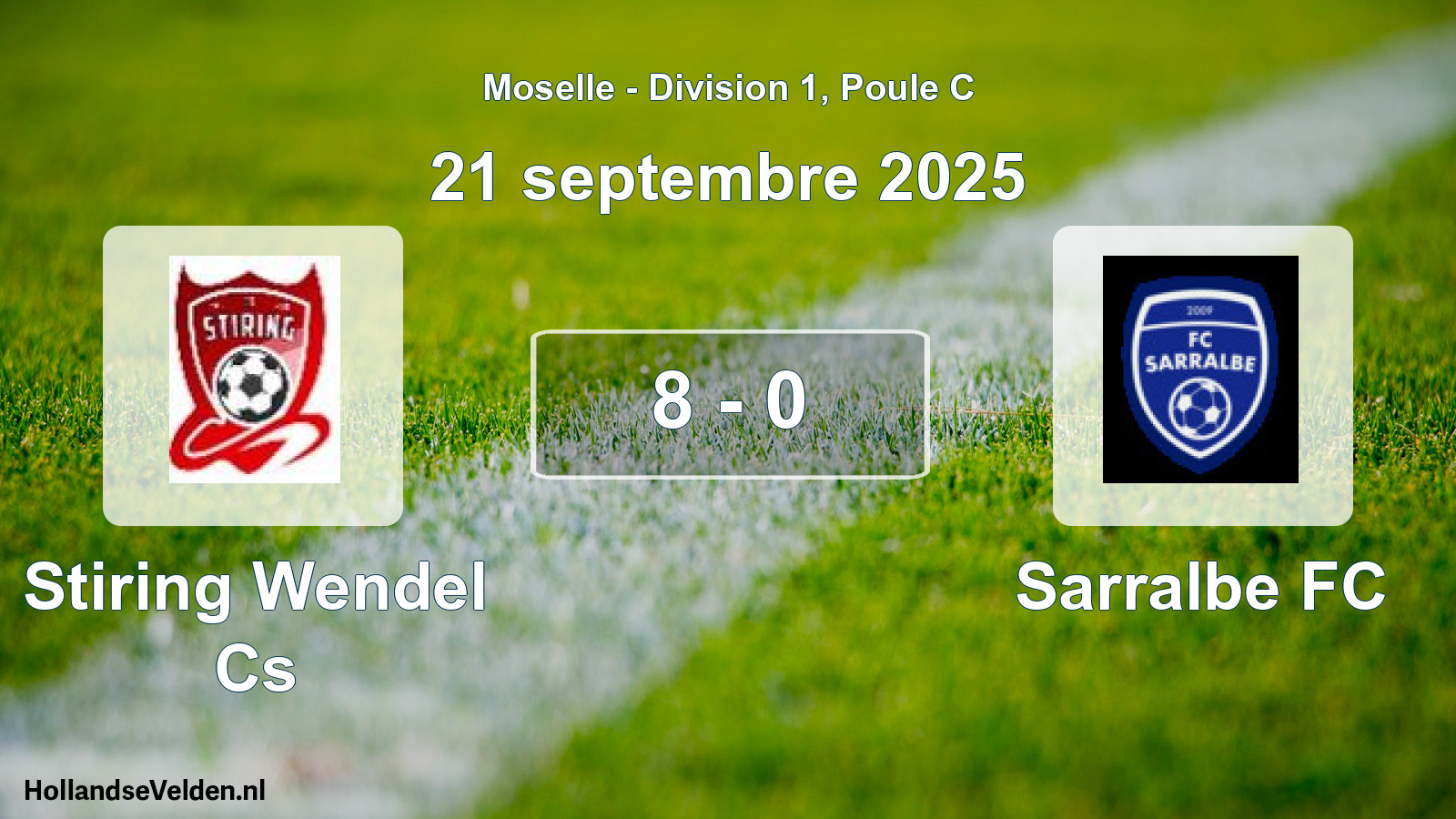 Match joué: Stiring Wendel Cs - Sarralbe FC 8 - 0 (21 septembre 2025)