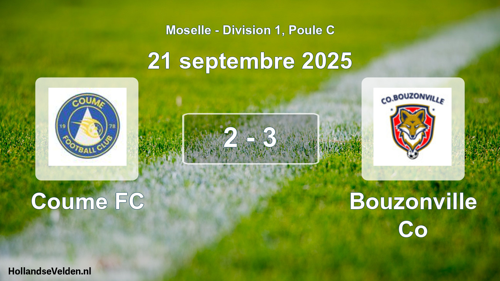 Match joué: Coume FC - Bouzonville Co 2 - 3 (21 septembre 2025)