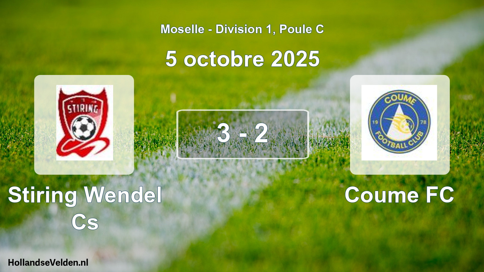 Match joué: Stiring Wendel Cs - Coume FC 3 - 2 (5 octobre 2025)
