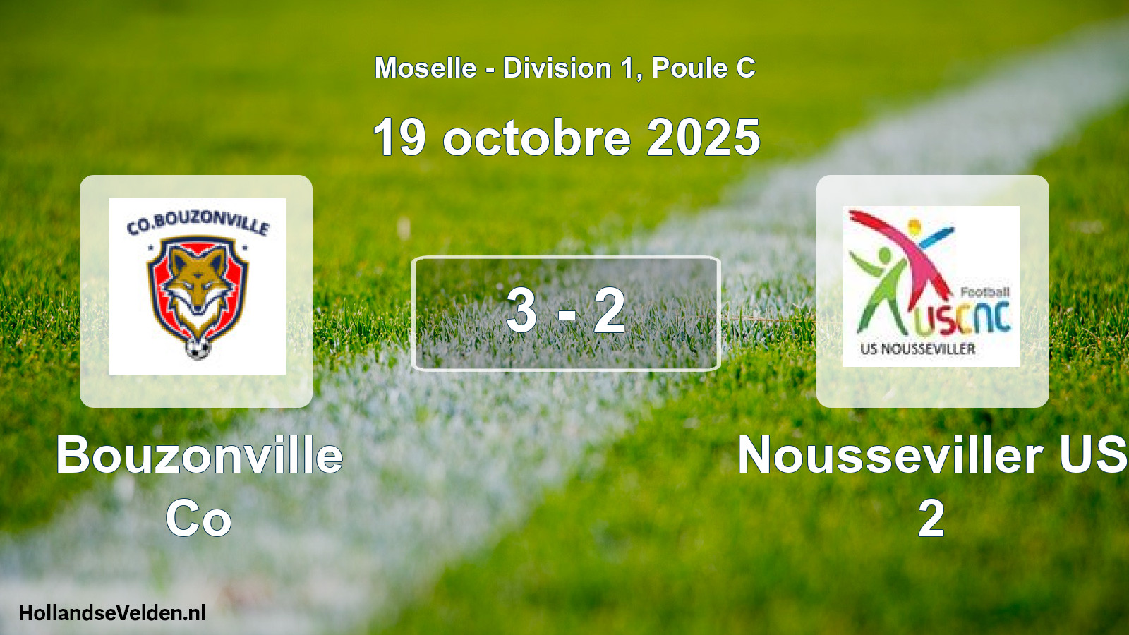 Total number of matches played: Bouzonville Co - Nousseviller US 2 3 - 2 (19 October 2025)