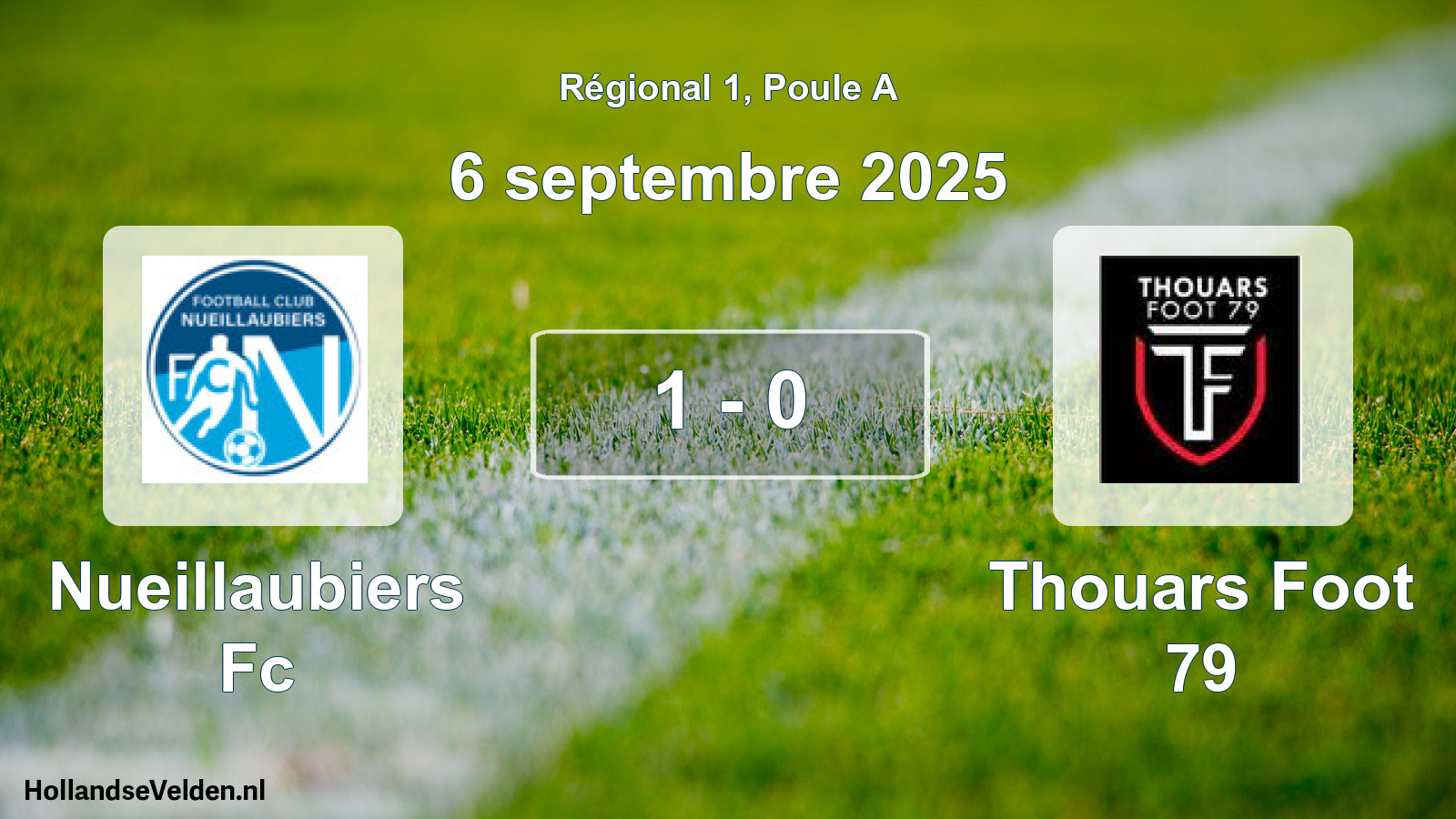 Total number of matches played: Nueillaubiers Fc - Thouars Foot 79 1 - 0 (6 September 2025)
