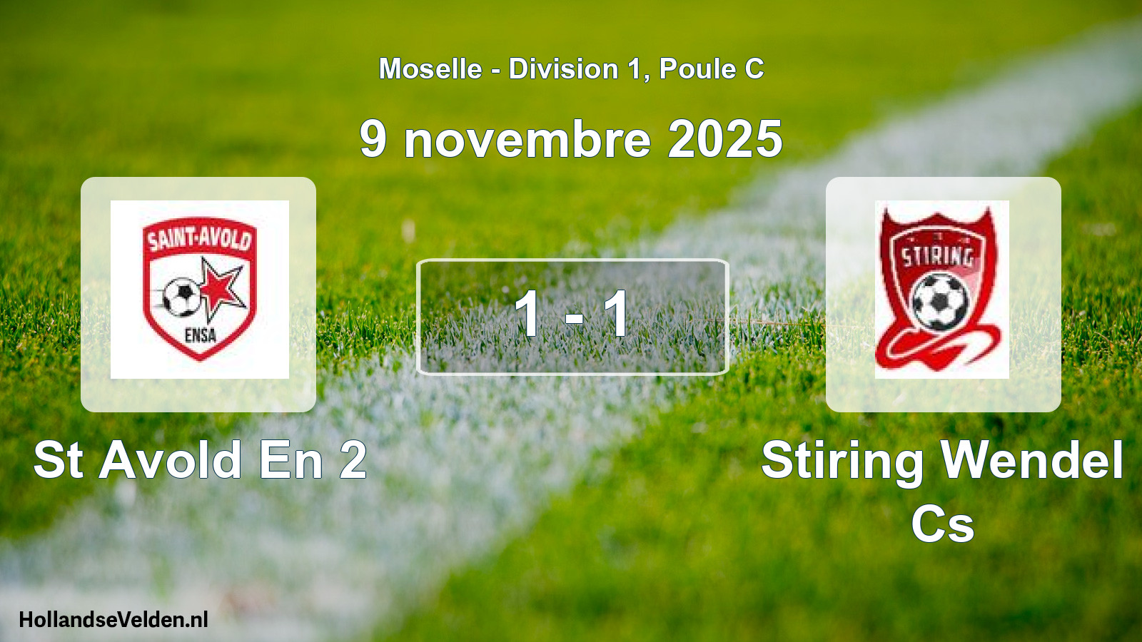 Gespeelde wedstrijd: St Avold En 2 - Stiring Wendel Cs 1 - 1 (9 november 2025)