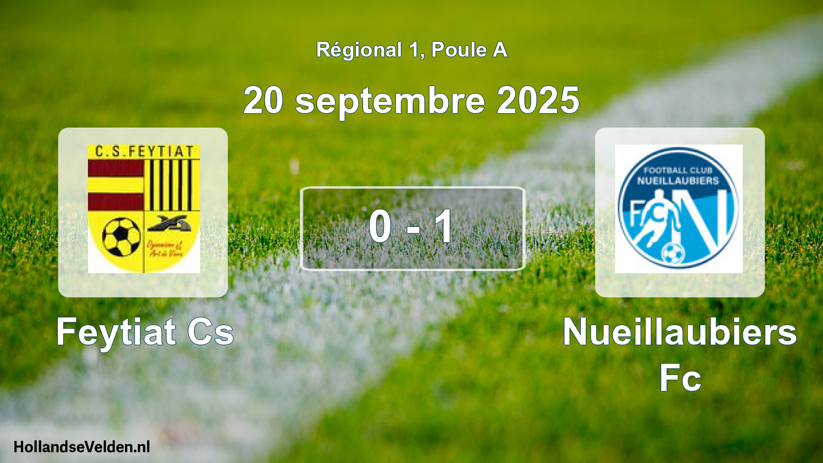 Total number of matches played: Feytiat Cs - Nueillaubiers Fc 0 - 1 (20 September 2025)
