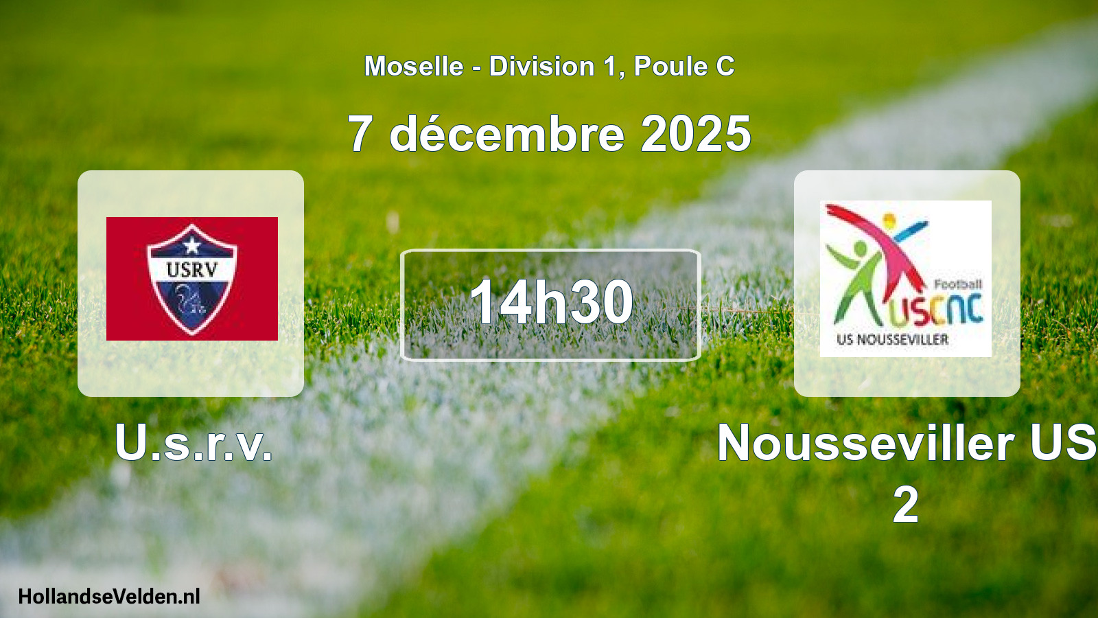 Match programmé: U.s.r.v. - Nousseviller US 2 (7 décembre 2025)